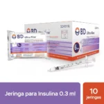 Jeringa Para Insulina Bd Ultra Fine® Aguja Ultrafina 0.3Ml (2 Cajas 20 Unid.)