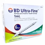 Jeringas Bd Ultra-Fine™ De 1 Ml Y 6 Mm (1 Caja 100 Piezas)