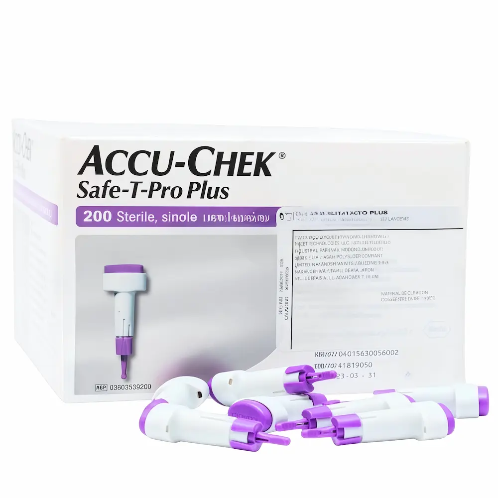 Lancetas Accu-Chek® Safe-T-Pro Plus 23G (1 Caja 200 Unid.)