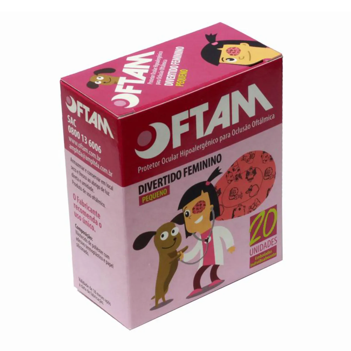 Parche Ocular Infantil Oftam® Diseño Rosa (1 Caja 20 Unidades)
