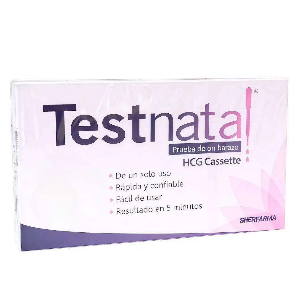 Test De Embarazo Testnatal® Hcg Cassette (1 Caja 2 Pruebas)