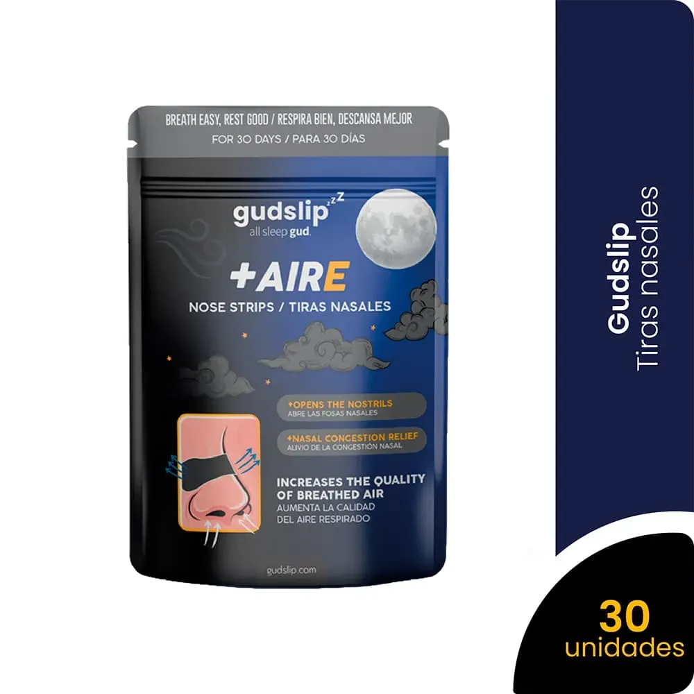 Tiras Nasales Gudslip® Respiración Facilitada (1 Paq. 30 Unid.)