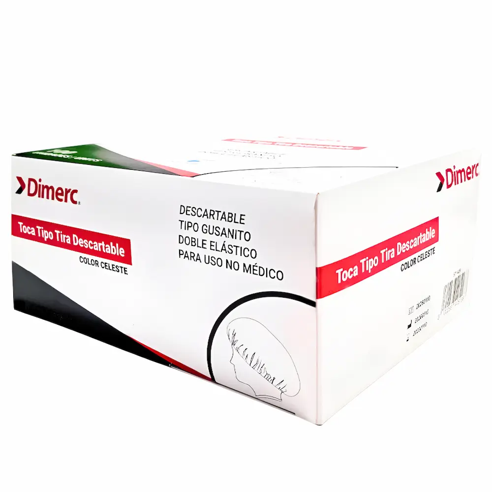 Toca Tipo Tira Descartable Dimerc® Celeste (2 Cajas 200 Unid.)
