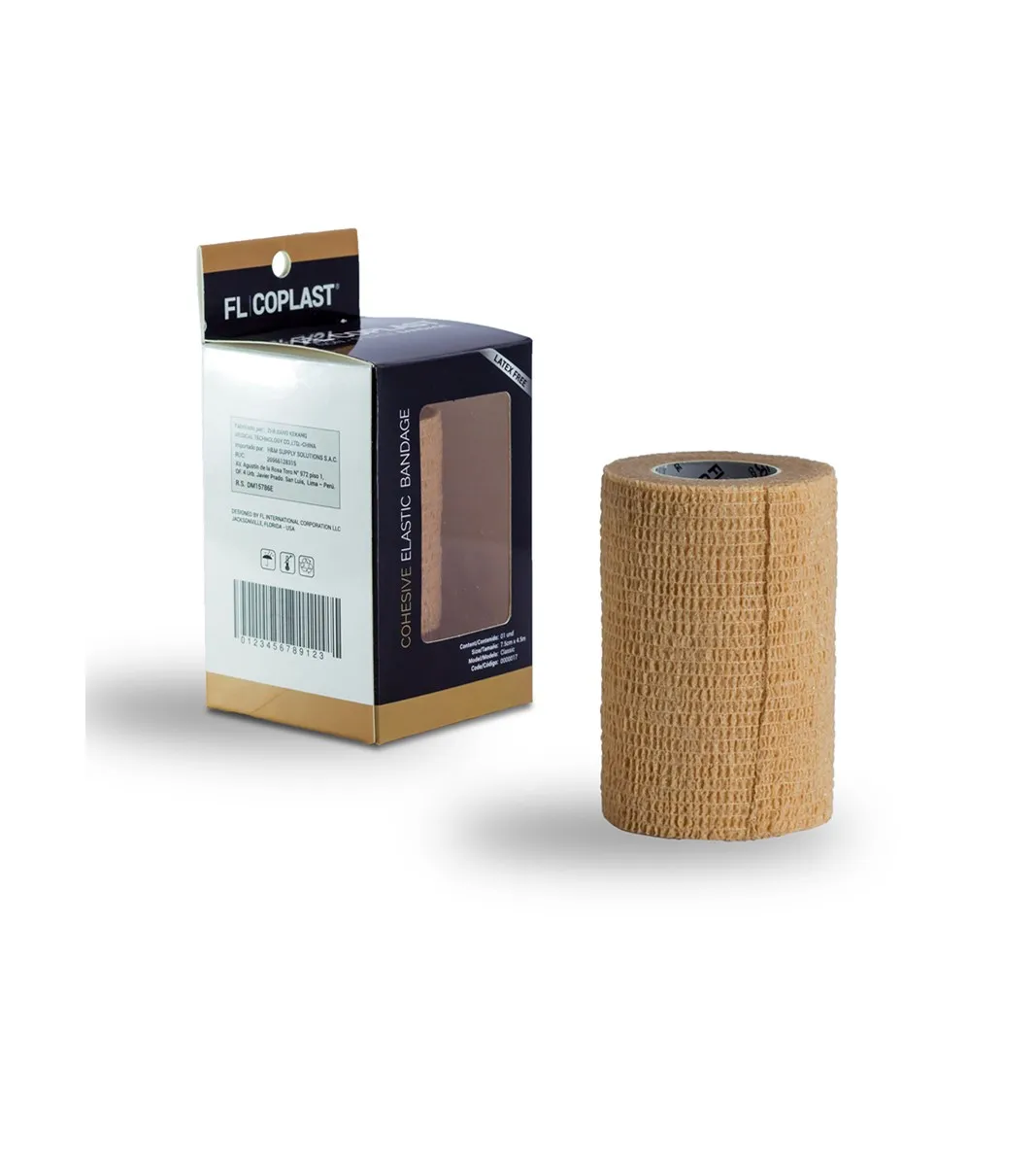 Venda Cohesiva Fl Coplast® Beige 7.5Cm X 4.5M (2 Cajas 2 Und)