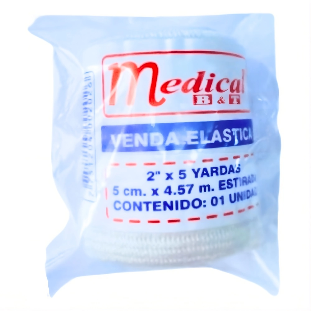 Venda Elástica Medical B&T® Soporte Firme 2" (1 Caja 25 Unid.)