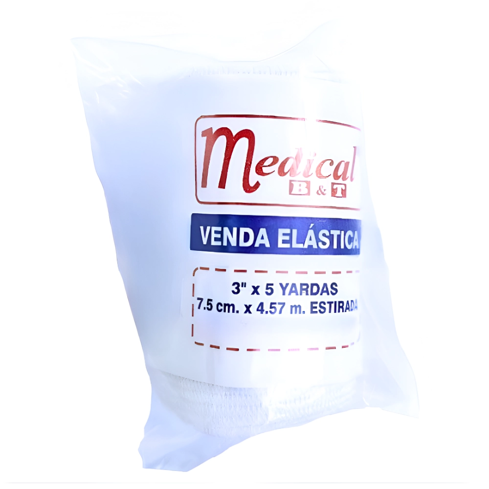 Venda Elástica Medical B&T® Soporte Firme 3" (1 Caja 25 Unid.)