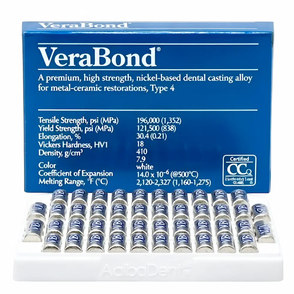Aleación Verabond® V Aalba Dent Metal Cerámica (1 Caja 44 Pastillas) Aleación Verabond® V Aalba Dent Metal Cerámica (1 Caja 44 Pastillas)