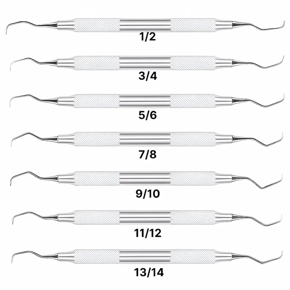 Curetas Periodontales Gracey Osung® (1 Set 7 Piezas)