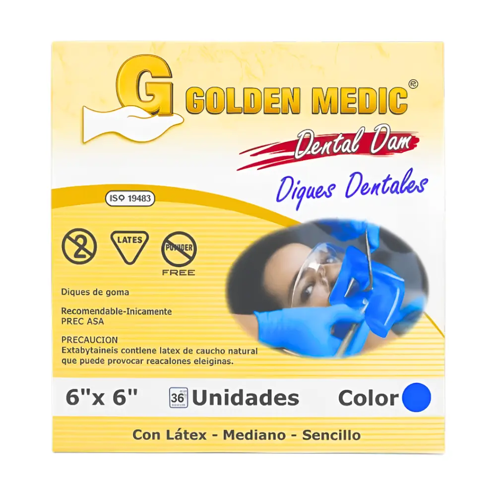 Dique De Goma Golden Medic® 6X6 (Por Unidad)