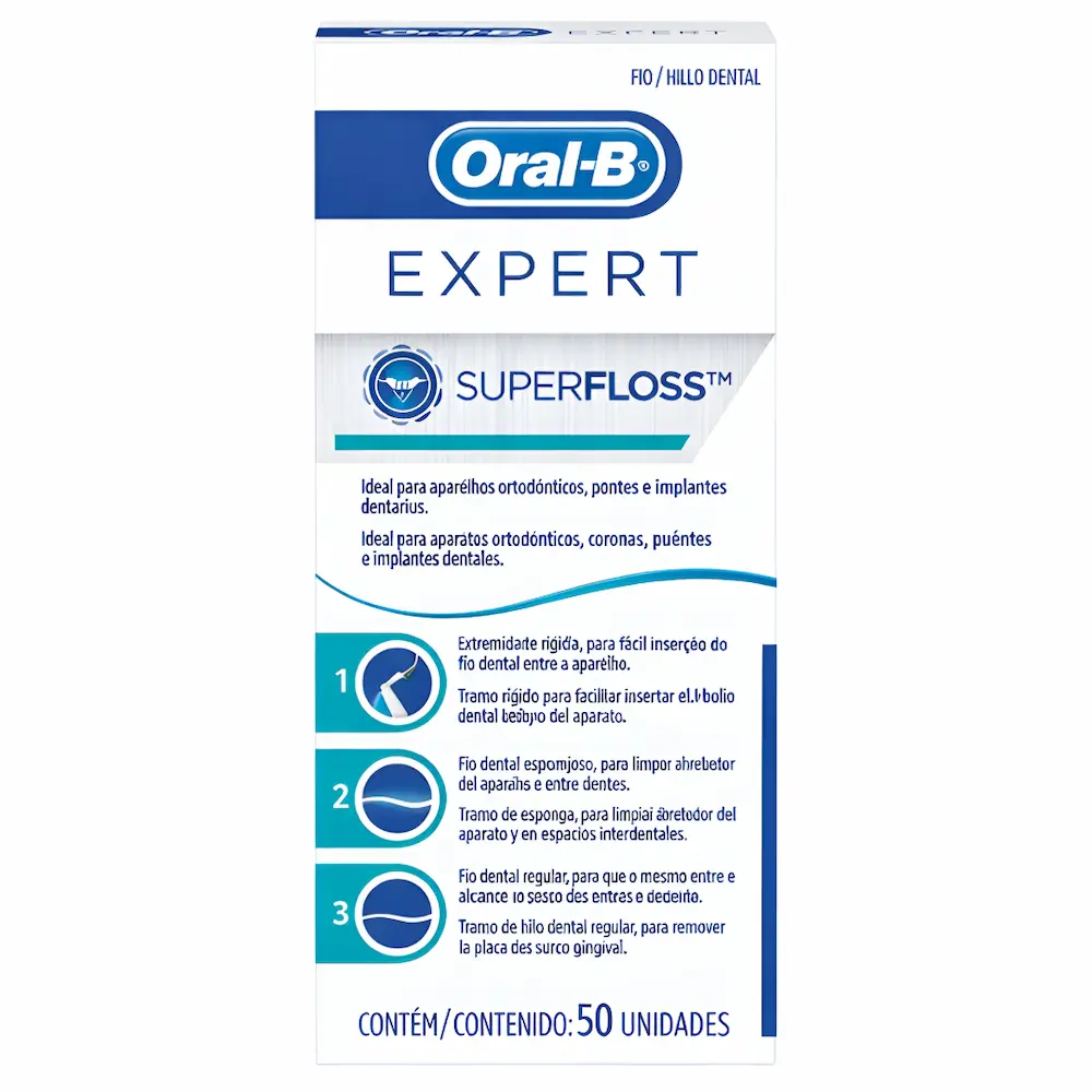 Hilo Dental Superfloss Oral-B® Expert (1 Caja 50 Tiras)