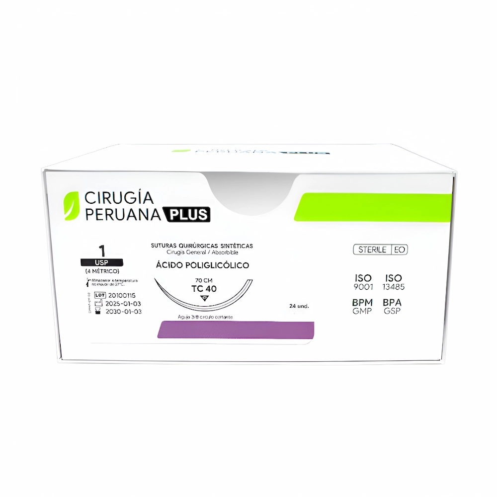 Sutura De Ácido Poliglicólico Cirugía Peruana Plus® (1 Caja 24 Unid.)