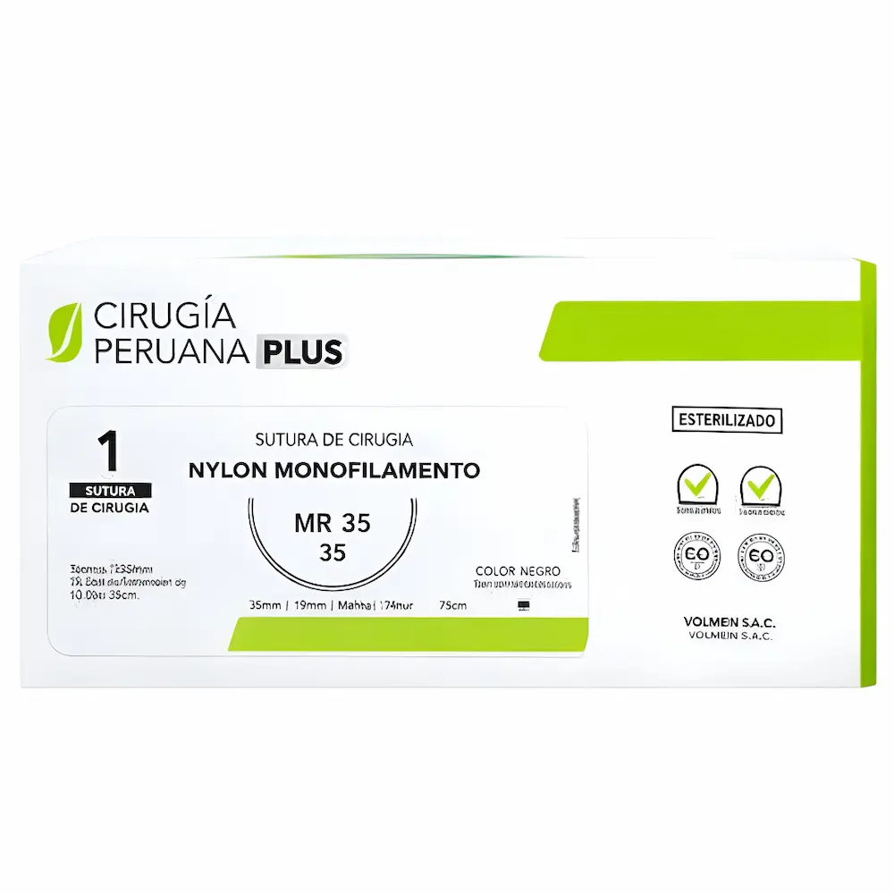 Sutura De Nylon Monofilamento Cirugía Peruana Plus® (1 Caja 24Und) Sutura De Nylon Monofilamento Cirugía Peruana Plus® (1 Caja 24Und)