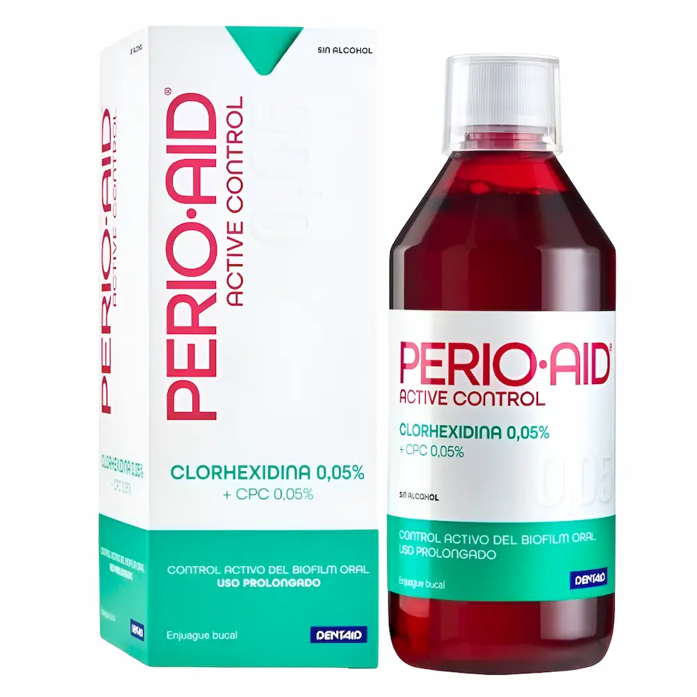 Enjuague Perio-Aid® Active Control 0.05% Dentaid® (1 Frasco 500 Ml)