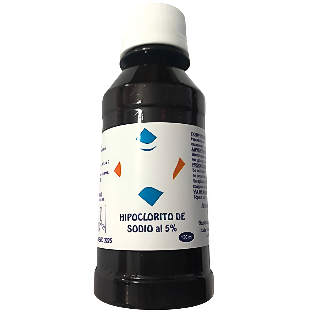 Hipoclorito De Sodio Al 5% Para Odontología 120 Ml (1 Caja 2 Unid.)