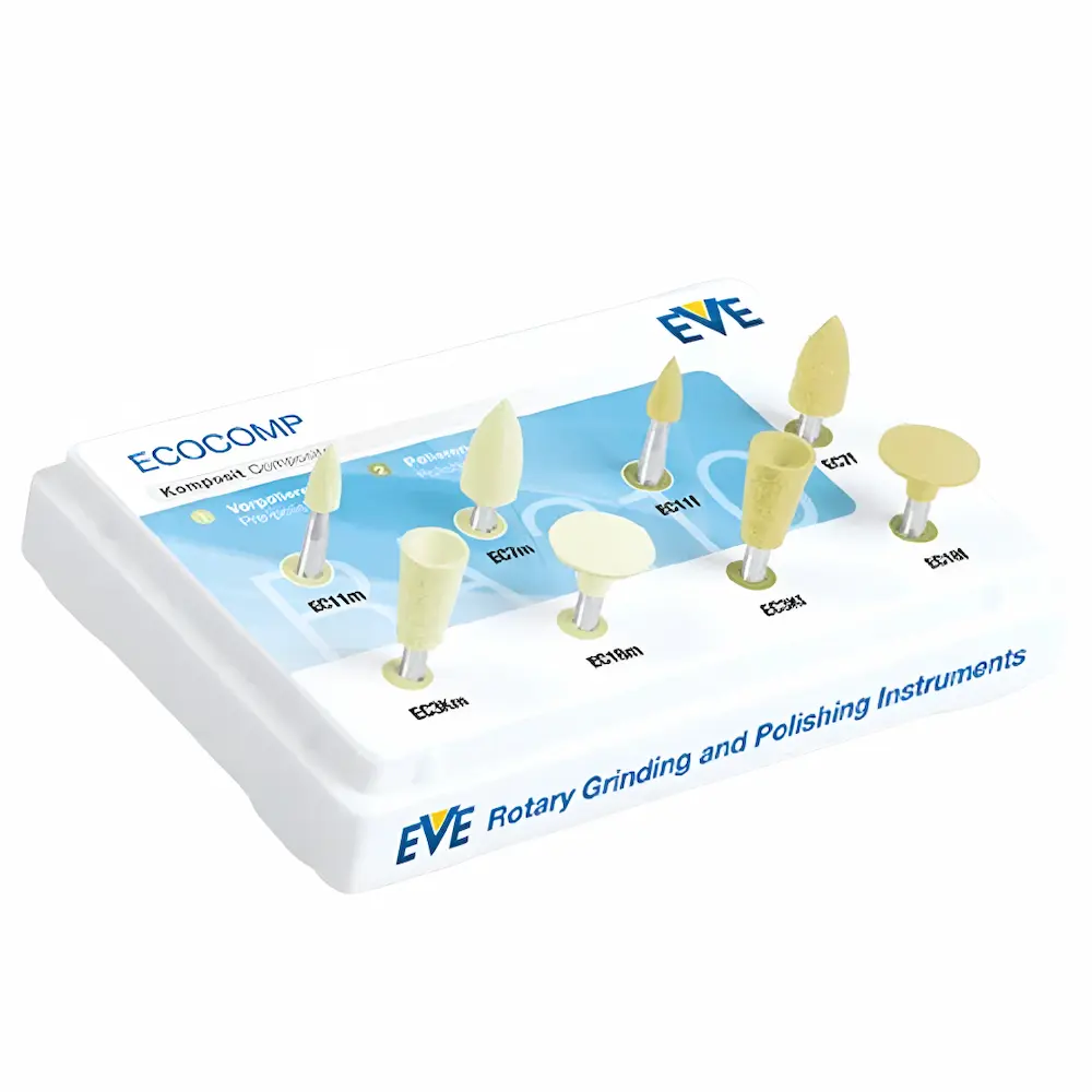 Pulidores De Resina Ecocomp Ra-210 Eve® Odontología (1 Set 8 Piezas) - Estética y Blanqueamiento