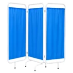 Biombo Clínico Profesional 3 Cuerpos Con Cortinas De Tela (Por Unidad) Azul