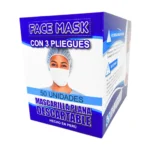 Tapabocas De Triple Capa Quirúrgico Con Elástico Facial (17.5 x 9 cm) Caja x 100 Unid.